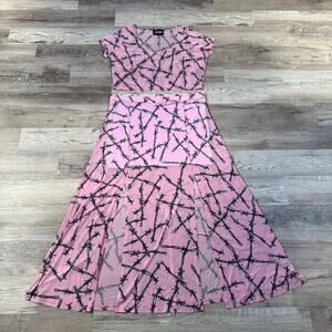 Killstar Pink Barbed Wire Mesh Crop Top Maxi Skirt Set Goth Festival Y2K 4XL